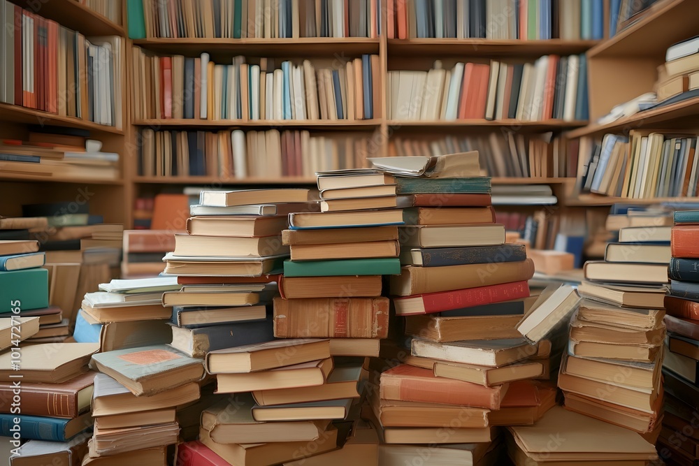 Cozy Bookshop Interior Depicting a Serendipitous Book Spill A Customer Accidentally Knocks Over a Stack Leading to the Exciting Discovery of a Rare Valuable Volume Cozy Bookshop Interior Depicting a Serendipitous Book Spill A Customer Accidentally Knocks Over a Stack Leading to the Exciting Discovery of a Rare Valuable Volume