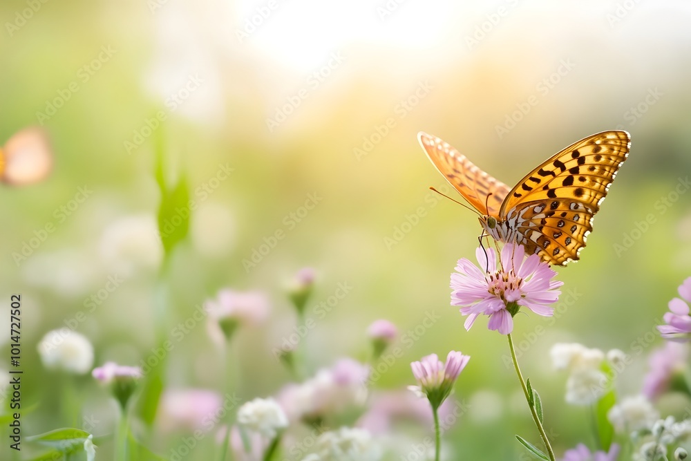 Macro photography capturing the intricate details of a delicate butterfly gracefully landing on a vibrant wildflower in a serene tranquil meadow Macro photography capturing the intricate details of a delicate butterfly gracefully landing on a vibrant wildflower in a serene tranquil meadow