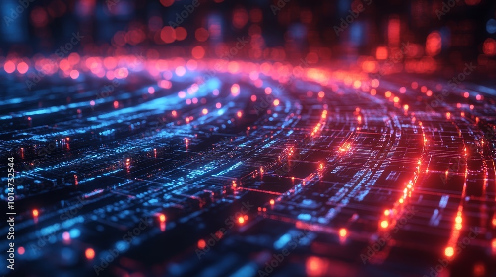 Holographic code flowing in a virtual space with neon lights and abstract tech elements, captured with ultra realism and epic composition for tech visuals. Holographic code flowing in a virtual space with neon lights and abstract tech elements, captured with ultra realism and epic composition for tech visuals.