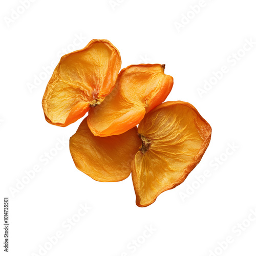 Vibrant dried apricots on transparent background capturing natural texture photo