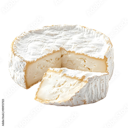 Delicious brie cheese with soft creamy texture on transparent background