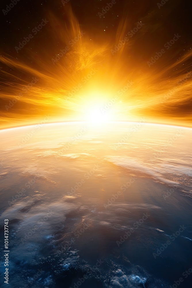 A Breathtaking Sunrise Over Earth From a Planetary Orbit, Showcasing the Beauty of Space A Breathtaking Sunrise Over Earth From a Planetary Orbit, Showcasing the Beauty of Space