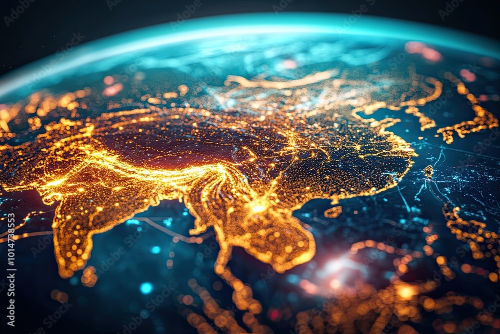 Vibrant Neon-Lit Urban Landscapes of Earth Highlighting India, China and Japan From Space at Night