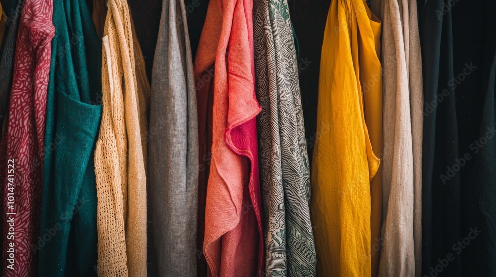 Assorted Market Garments Displayed on Hangers Assorted Market Garments Displayed on Hangers