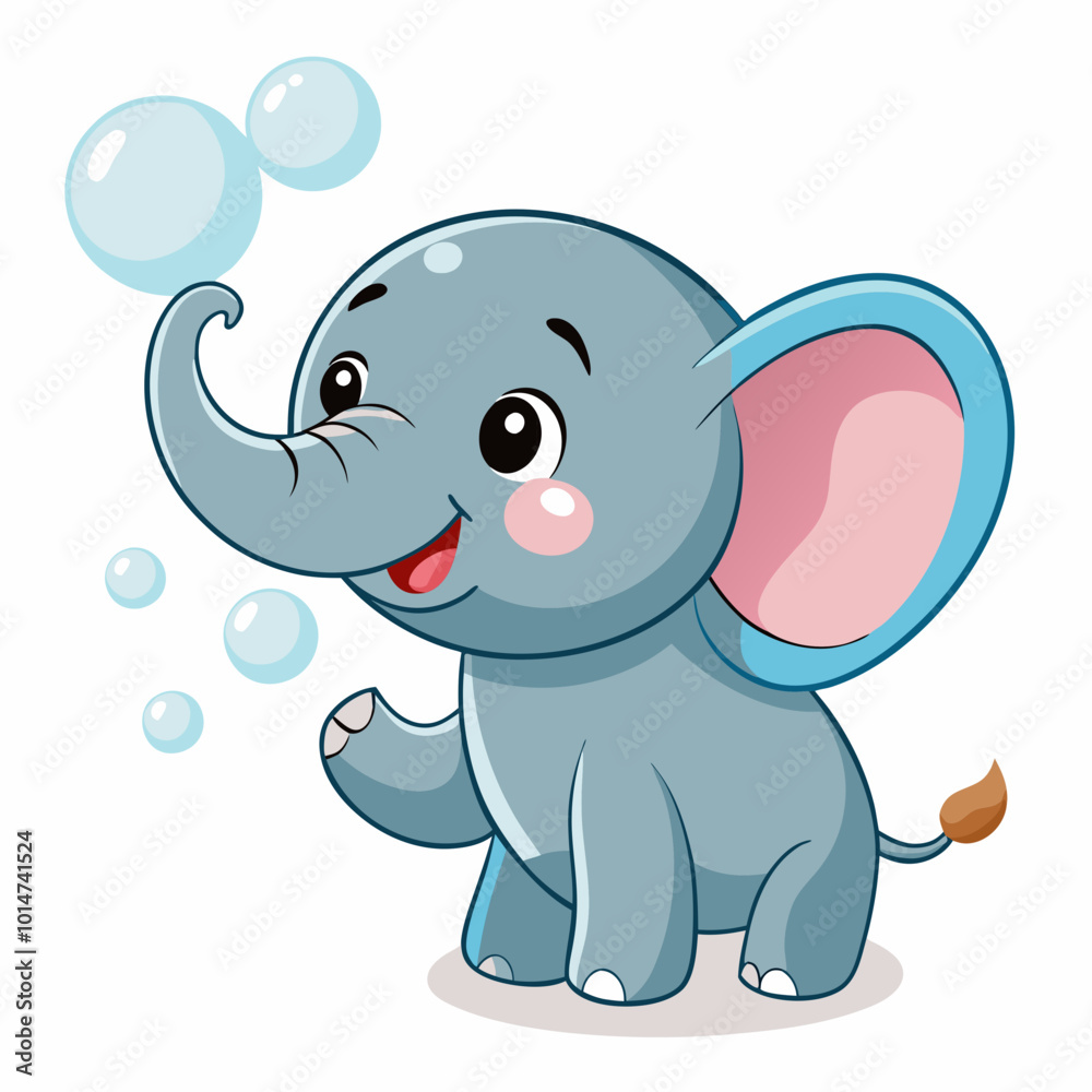 Fototapeta premium Adorable Kawaii Elephant Vector Illustrations for Cute Designs