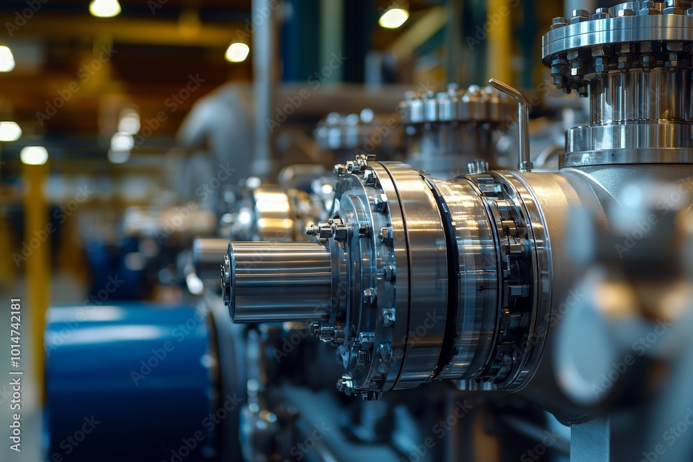 Close-Up of Large Machinery Components in Industry Close-Up of Large Machinery Components in Industry