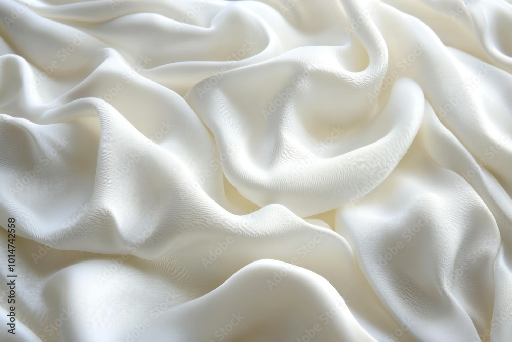 Soft White Fabric Waves with Elegant Texture
