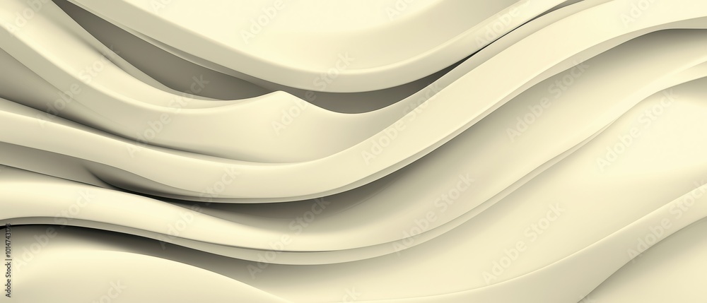 Fototapeta premium Abstract wavy pattern design in soft white tones for modern backgrounds or textures.
