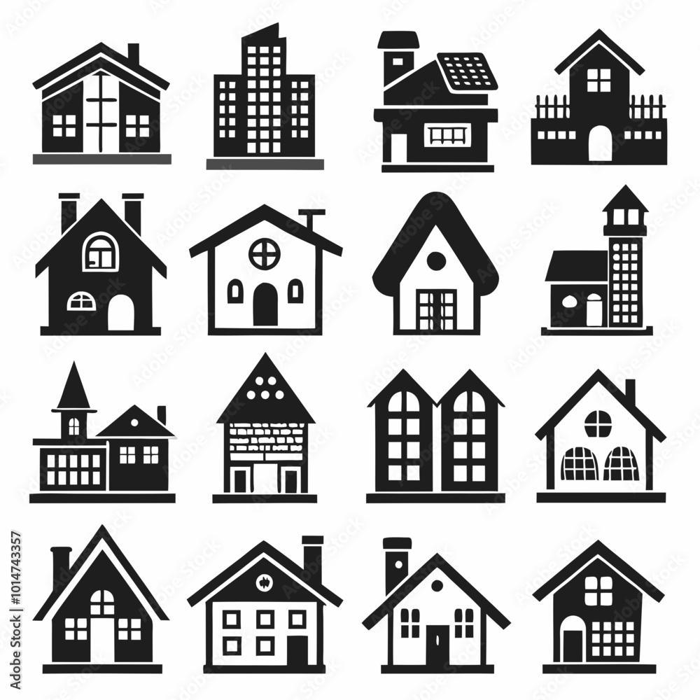 House Property & Real Estate Icon Set Collection - Vector Illustrations House Property & Real Estate Icon Set Collection - Vector Illustrations