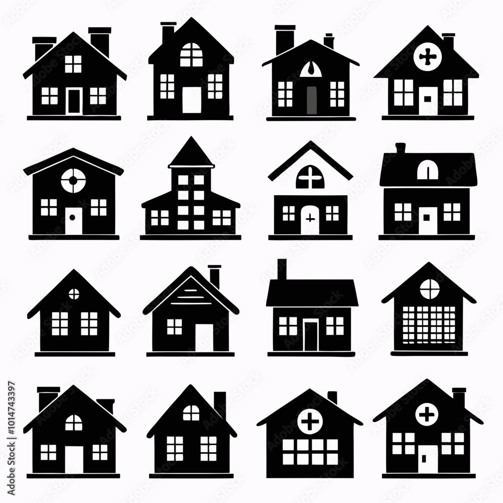 House Property & Real Estate Icon Set Collection - Vector Illustrations House Property & Real Estate Icon Set Collection - Vector Illustrations