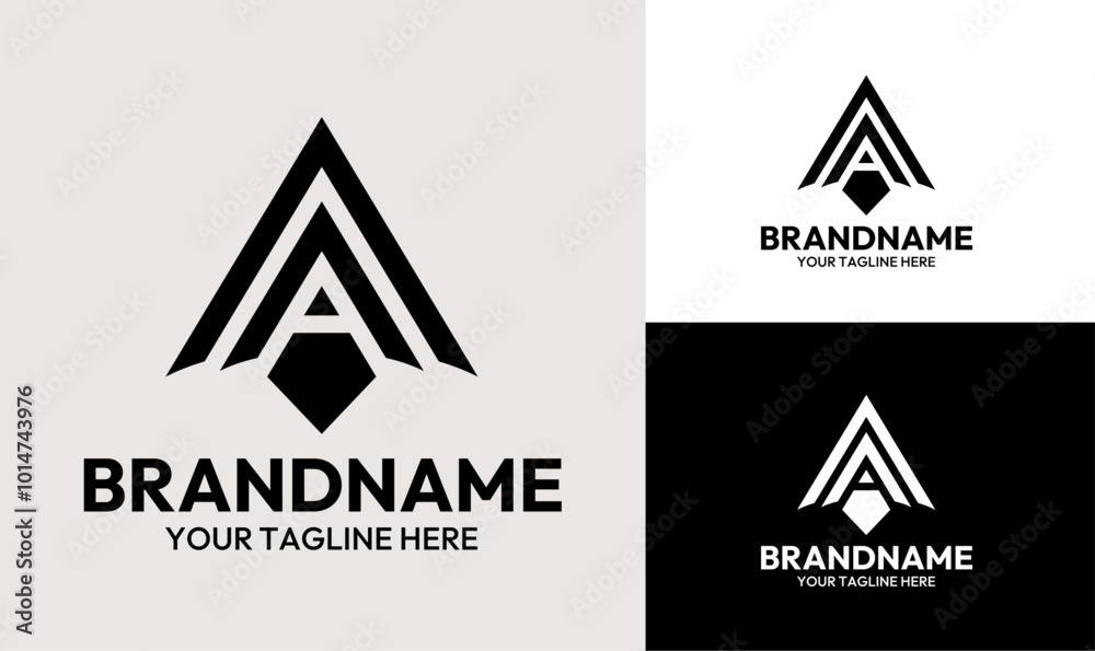 Modern Geometric Logo Design Template for Creative Agencies or Media Companies Modern Geometric Logo Design Template for Creative Agencies or Media Companies