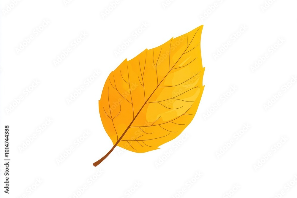 Yellow Autumn Leaf on White Background Yellow Autumn Leaf on White Background