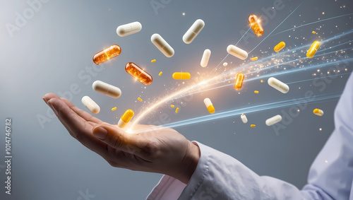 Floating Capsules Releasing Light Particles: Visualizing the Power of Pharmaceuticals