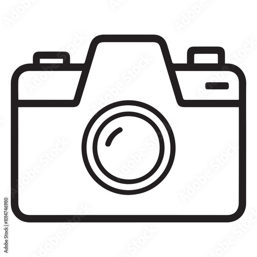 camera outline vector silhouette art illustration.