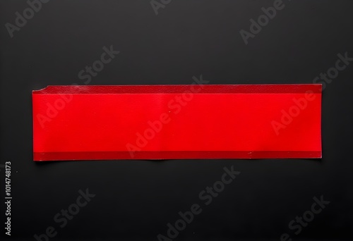 Wallpaper Mural a thick, shiny red adhesive tape strip, with a smooth finish, isolated on a dark black background, highlighting its bold color create with ai Torontodigital.ca