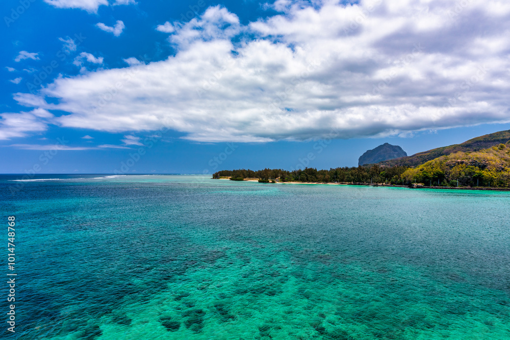 View of Baie du Cap from Maconde Viewpoint, Savanne District, Mauritius, Indian Ocean, Africa. View of the famous Maconde view point, sea and the mountains in the background, in Mauritius, Africa View of Baie du Cap from Maconde Viewpoint, Savanne District, Mauritius, Indian Ocean, Africa. View of the famous Maconde view point, sea and the mountains in the background, in Mauritius, Africa