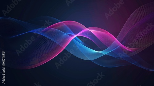 A background with an abstract, dynamic blue and pink gradient forming the shape of two intertwined rings, symbolizing unity in movement