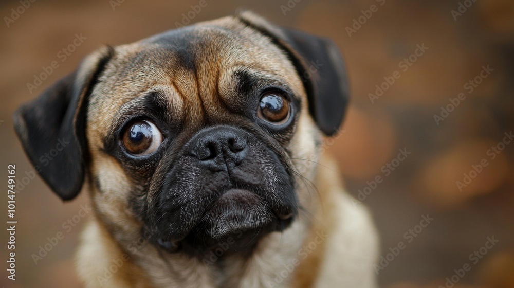 Obraz premium Funny dog expression caught on camera. A beautiful portrait of a dog