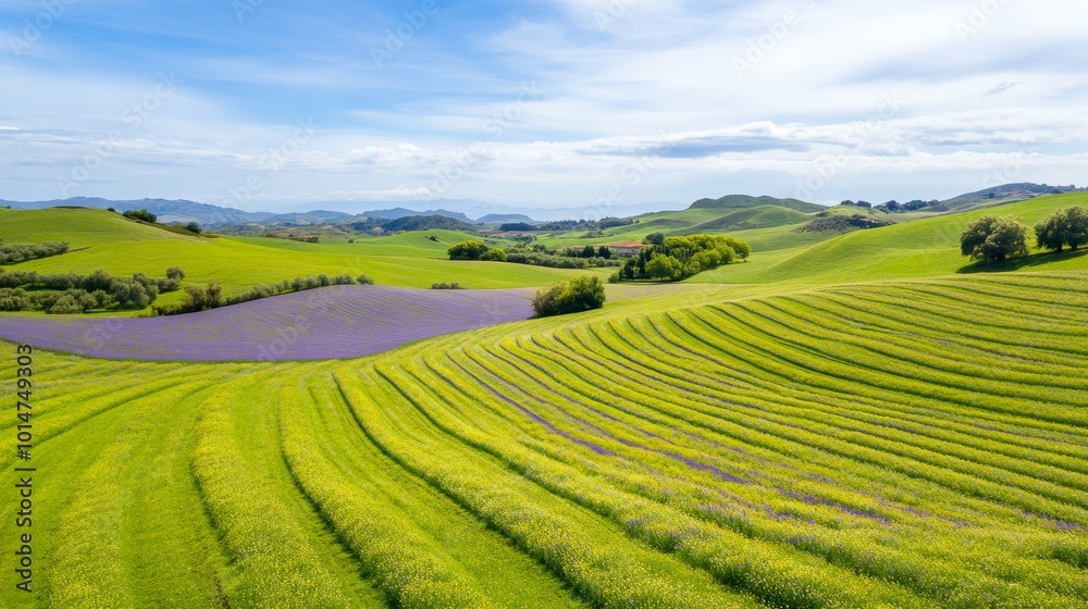 Colorful Flower Fields Across Rolling Hills Colorful Flower Fields Across Rolling Hills