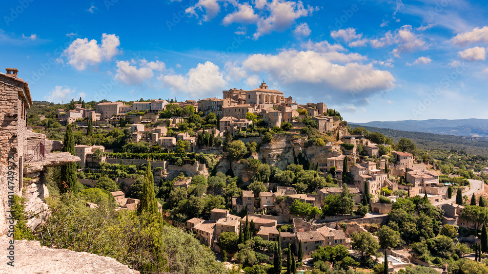 View on Gordes, a small typical town in Provence, France. Discover the stunning hilltop village of Gordes in Provence. Ancient hilltop village of Gordes, Provence, France.