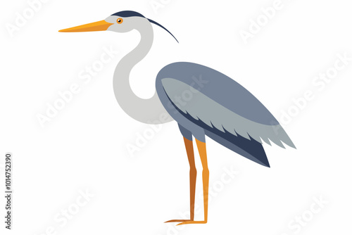 Gray heron bird vector design photo