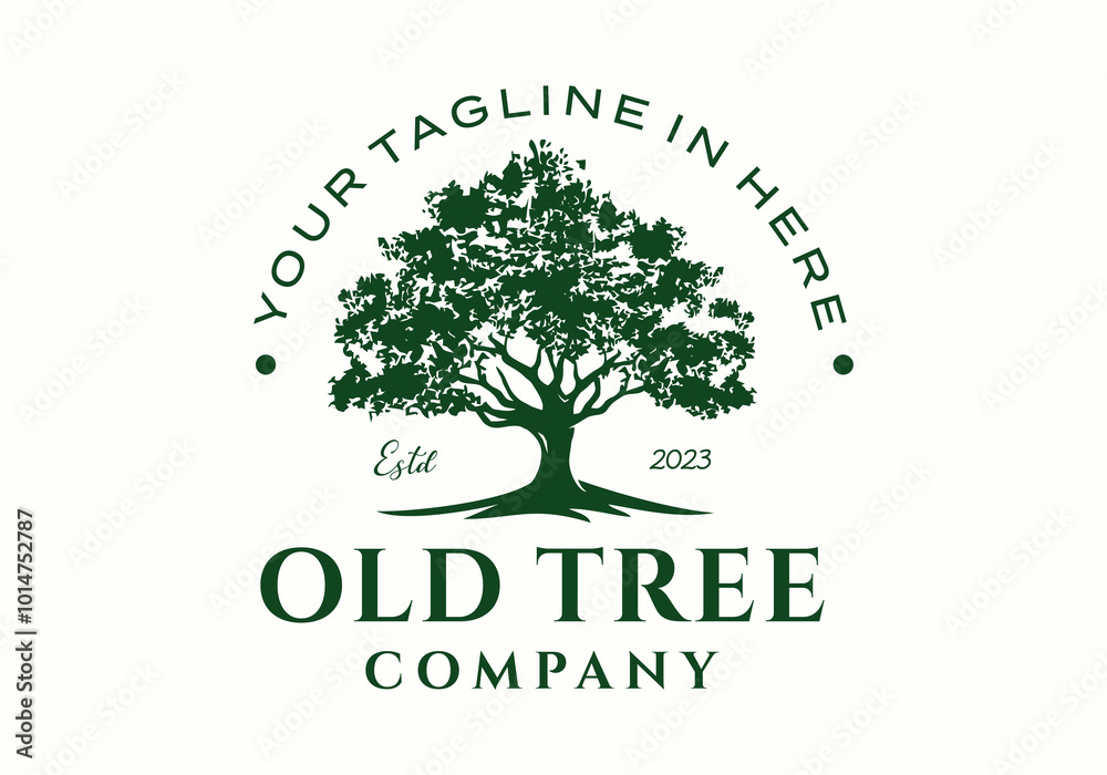 Obraz premium Tree of life hipster vintage logo icon vector design illustration