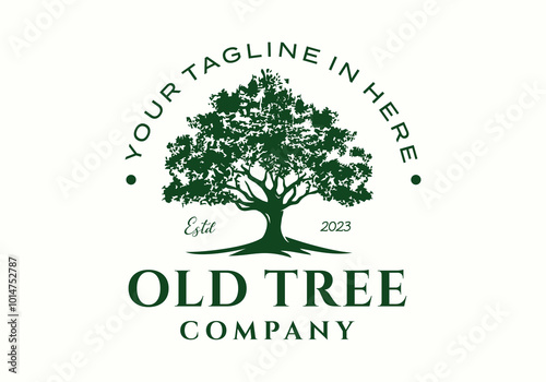 Tree of life hipster vintage logo icon vector design illustration