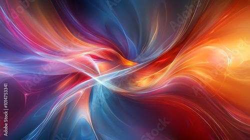 Abstract Swirling Light and Color Digital Artwork Background