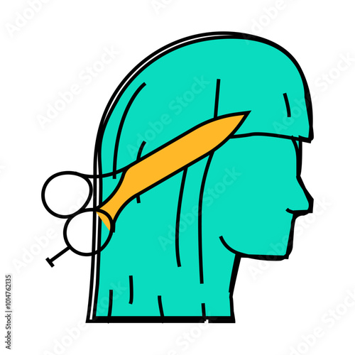 haircutting in salon line icon vector. haircutting in salon sign. isolated symbol illustration