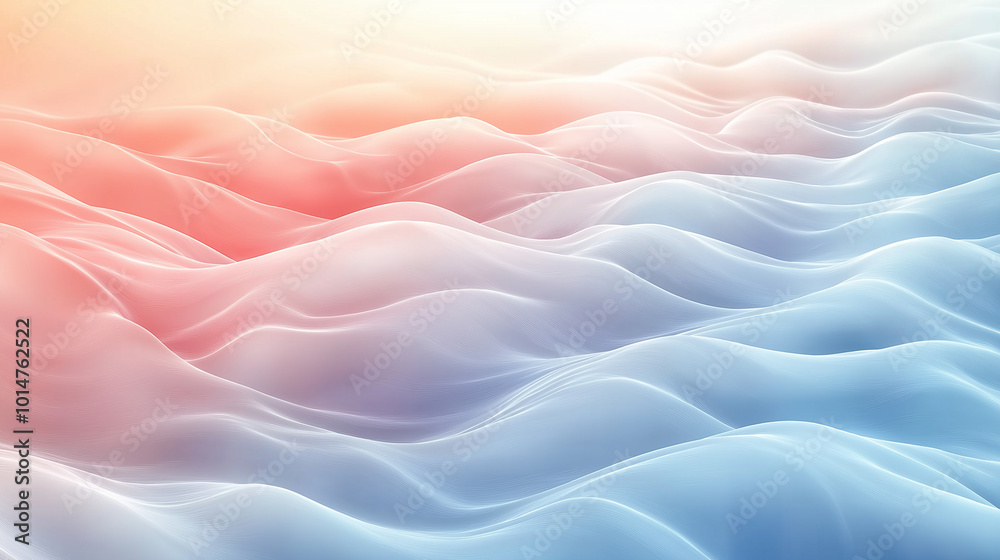 Fototapeta premium Soft Abstract Waves and Geometric Digital Patterns in Pastel and Futuristic Color Palettes