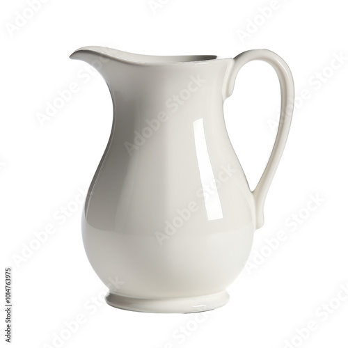 Elegant Glossy Ceramic Pitcher with Graceful Curved Design