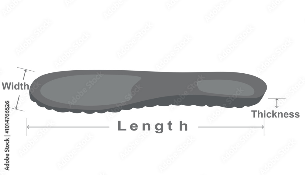 Fototapeta premium Shoe dimensions icon. vector illustration