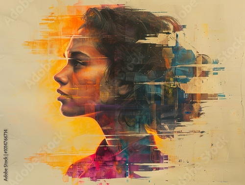 Abstract Portrait of a Woman in Profile