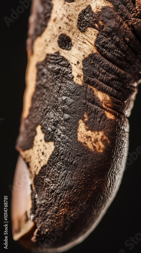 Vitiligo Skin Disorder Macro Shot, Emphasizing Large Depigmented Patches and Skin Texture photo