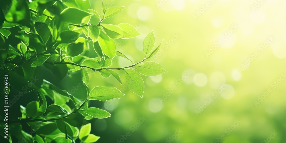 Fresh green leaves illuminated by soft sunlight create a serene and peaceful natural background, perfect for nature-themed projects. Fresh green leaves illuminated by soft sunlight create a serene and peaceful natural background, perfect for nature-themed projects.