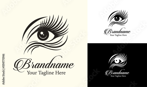 Modern Eyelash Logo Design Template for Beauty Salons and Cosmetics Brands