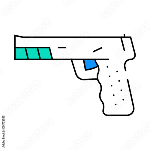 pistol gun line icon vector. pistol gun sign. isolated symbol illustration photo