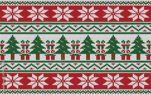 Knitted pattern seamless fabric Christmas winter. traditional knitted pattern vector winter style. Designed for background ,wallpaper ,carpet ,clothing ,knitted pattern ,fabric ,embroidery ,textile