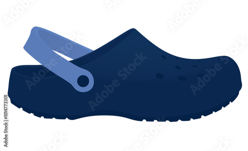 Blue   clogs shoes. vector illustration