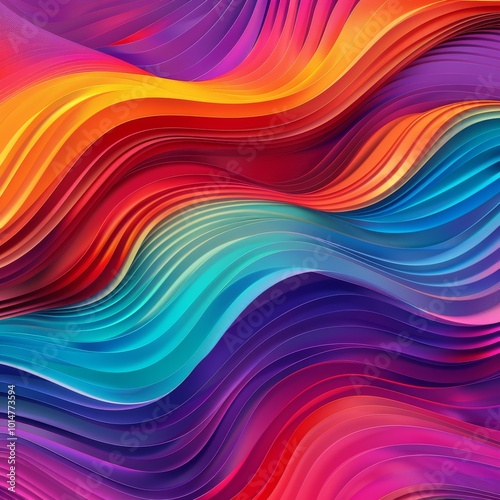 Wallpaper Mural Vibrant Abstract Waves of Colorful Lines Torontodigital.ca