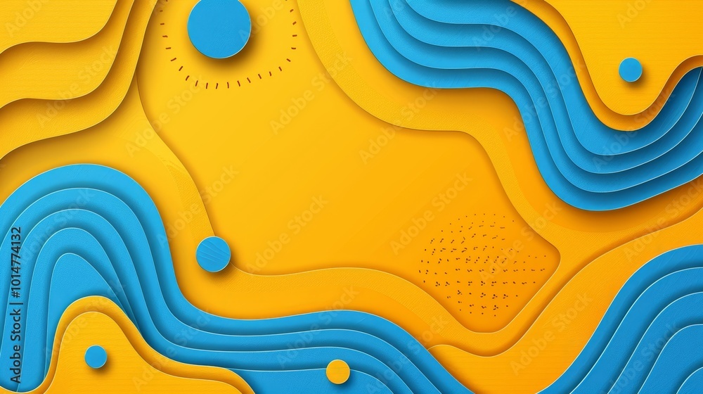 Captivating 3d abstract background banner showcasing striking blue and yellow color patterns