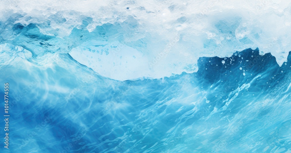 A beautiful photorealistic view of the sea surface, with waves breaking and splashing water, capturing intricate details in shades of blue and white A beautiful photorealistic view of the sea surface, with waves breaking and splashing water, capturing intricate details in shades of blue and white