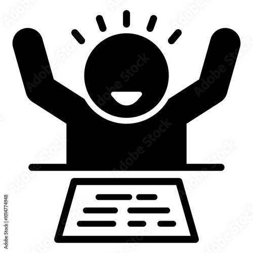 happy student finished the exam icon