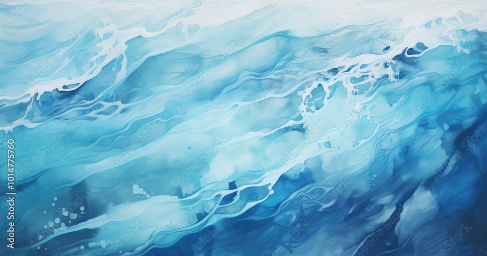 A beautiful photorealistic view of the sea surface, with waves breaking and splashing water, capturing intricate details in shades of blue and white A beautiful photorealistic view of the sea surface, with waves breaking and splashing water, capturing intricate details in shades of blue and white