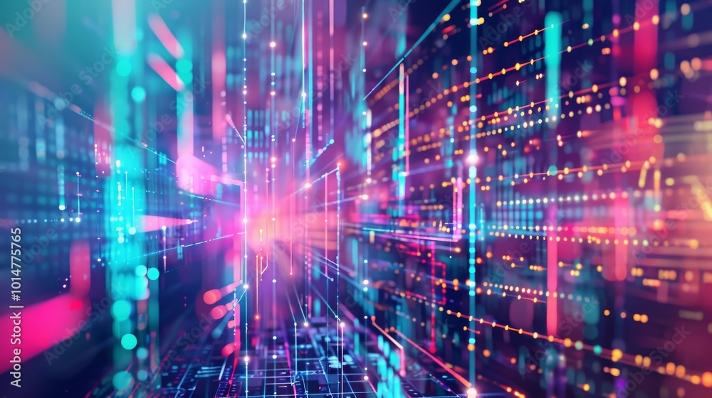 Naklejka premium Data-driven marketing in a vivid abstract setting.