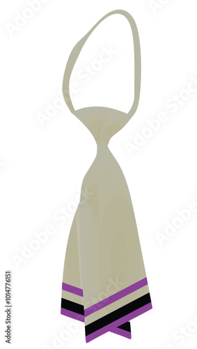 Grey  female necktie tie. vector