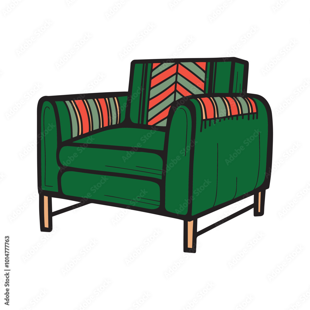 Armchair in retro style illustration Armchair in retro style illustration
