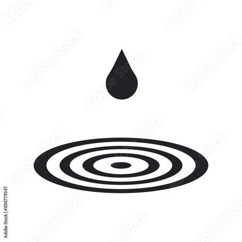 water drop ripple icon vector eps