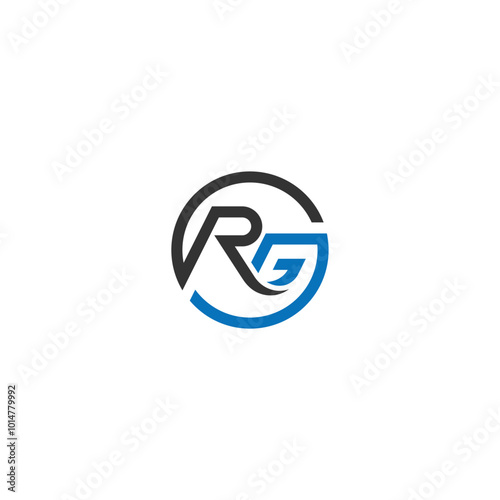 GR or RG letter logo design. Abstract outstanding professional business awesome artistic branding company different colors illustration.