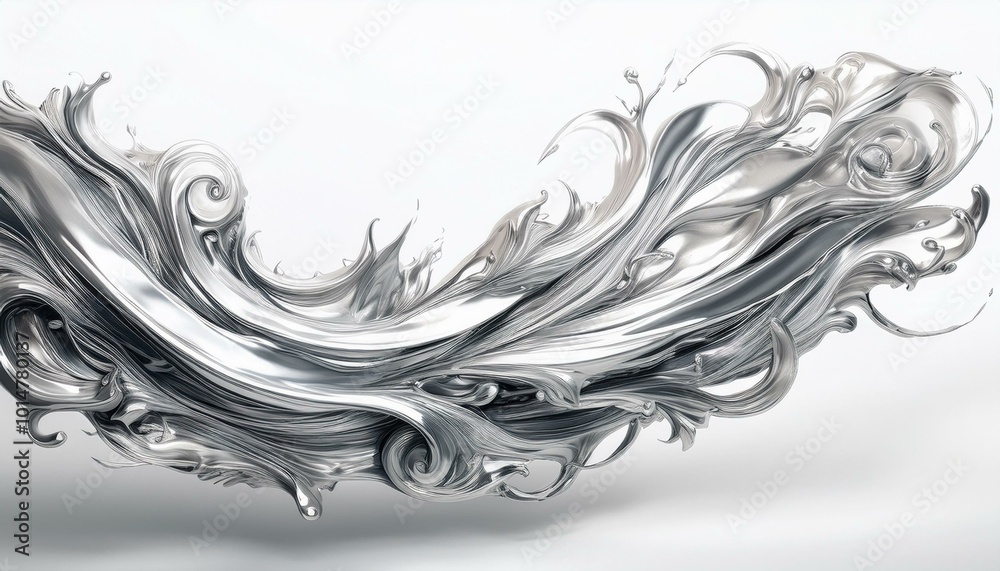 Fototapeta premium silver airbrush stroke on white background